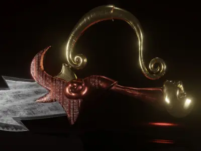 African Sword - Knife Low-poly 3D model