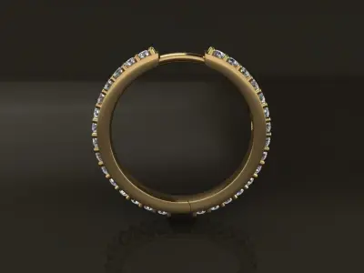 Earring Infinity Diamond Hoop Mid Size 15mm Inside Diameter 3D print model