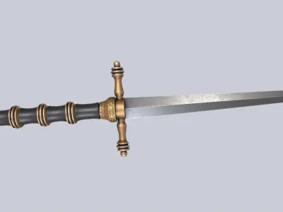 Dagger Low-poly 3D model 5