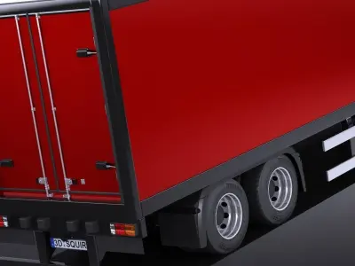 Generic Semi Truck with Trailer 2016 3D model