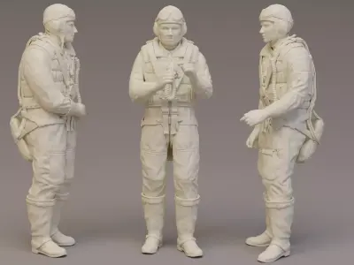 Luftwaffe WWII Aircrew x 3 3D print model