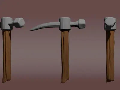 Simple Pickhammer Free low-poly 3D model