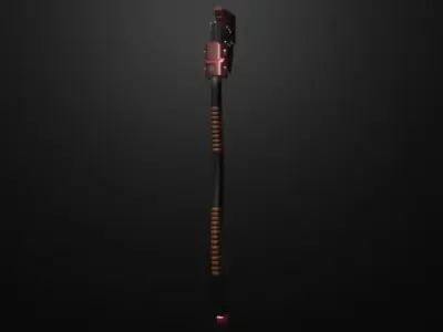 Red axe Low-poly 3D model