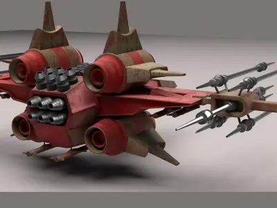 Si Fi Fighter jet Low-poly 3D model