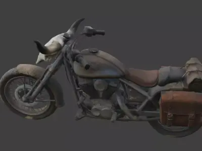 Longhorn Desert Nomad Motorcycle Low-poly 3D model
