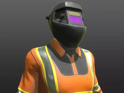 Welder Worker Suit Low-poly 3D model