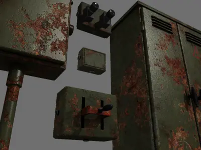 Electro Box Set Free low-poly 3D model