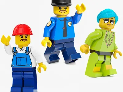 LEGO Minifigures Rigged for Maya Collection 2 3D model