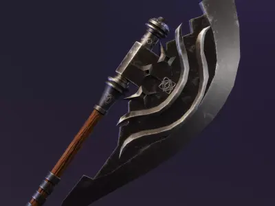 Stylized Fantasy Battle Axe - Game Ready Low Poly 3D Model Low-poly 3D model