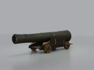 Cannon Low-poly 3D model 7