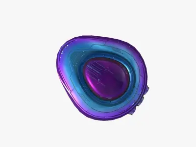 Alien Spaceship UFO C04 Purple Blue - Sci Fi Spacecraft Design Low-poly 3D model