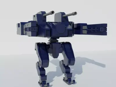 Sci Fi Combat robot  Low-poly 3D model