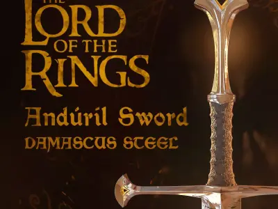 The Lord of the Rings - Anduril sword of King Elessar Free 3D model