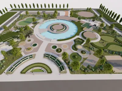 park-public park-Private Park Landscape Urban 3D model get