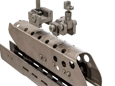 FNC grenade Handguard G3 handguards With  HK416F sights Low-poly 3D model