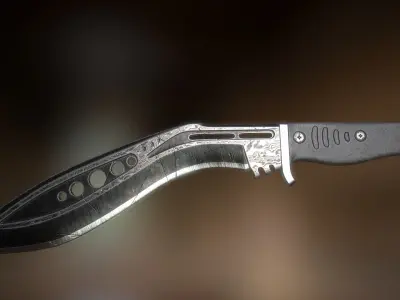 M48 Kukri Knife Low-poly 3D model