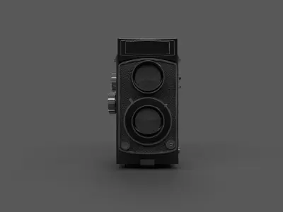 Twin Lens Reflex TLR Antique Film Camera Low-poly 3D model