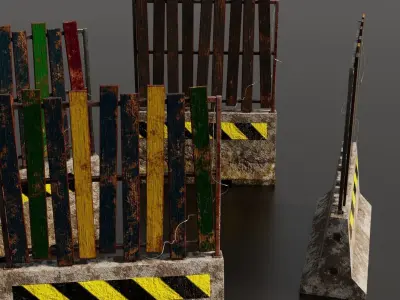 Concrete barriers  3D Model Pack purchase