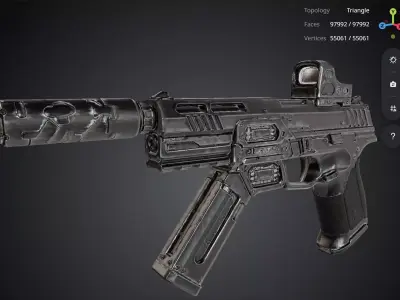 Machine Gun 3D model buy