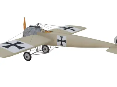Fokker EIII Eindecker Low-poly 3D model
