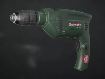 drill electric Low-poly 3D model