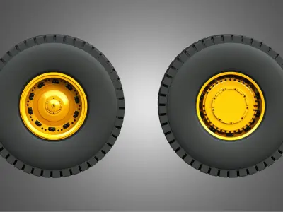 Water Truck 777 Wheels and Tires 3D model