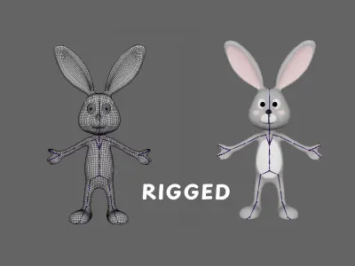 Bunny Rabbit - Rigged Low-poly 3D model