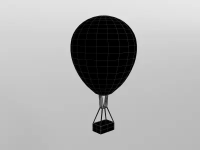 Hot Air Balloon v1 011 Low-poly 3D model