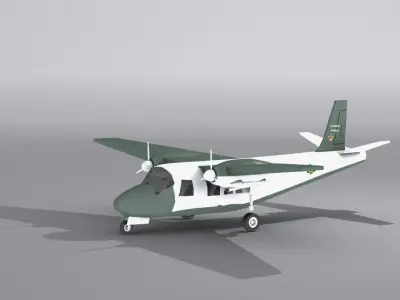Aero Commander 500 Low-poly 3D model