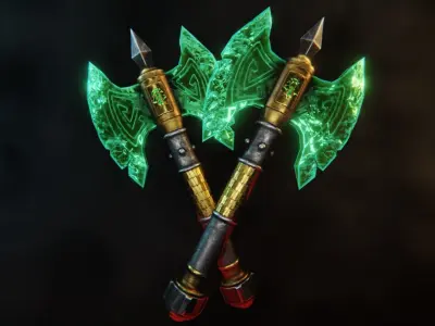 Crystal Axe Low-poly 3D model purchase