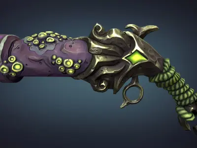 Octopus pistol Low-poly 3D model