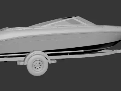 Sea Ray 180 1992 Bowrider Boat with Trailer  Detailed 3D Model 3D model