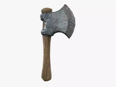 Lowpoly Weapon Troll Axe - Game Ready - Textured PBR Low-poly 3D model