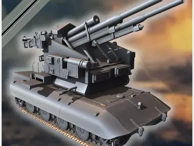 E-100 Waffentrager Flakzwilling 40 128mm Entwicklung self-propel 3D print model