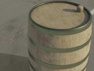 Whiskey Barrel 2-4K PBR Textures 3D model Low-poly 3D model
