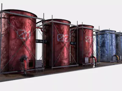 oil Tanks Low-poly 3D model purchase