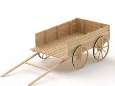 Old Wooden Cart 3D model buy