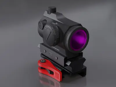 Aimpoint Style T1 Micro Red Dot Sight Low-poly 3D model