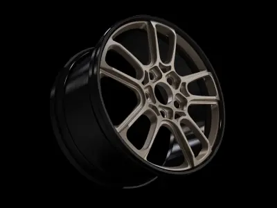 Forged Split Spoke Alu minum Alloy Wheel auto 3D model