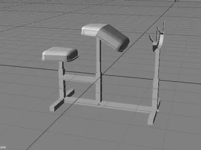 Exercise Machine Armcurl Bench 3D model