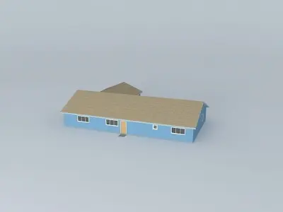 Furnished house with train layout Free 3D model
