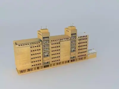 Sisak Harbor storage Low-poly 3D model