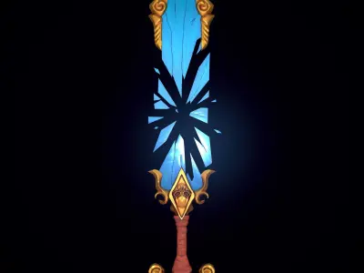 Stylized Mirror Sword Low-poly 3D model