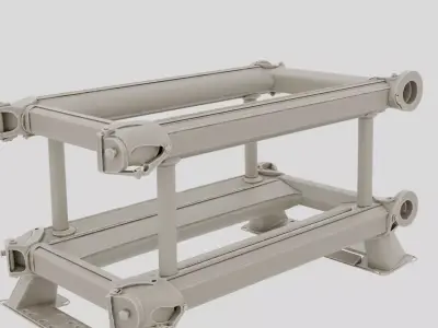 Industrial Factory Equipment Skid Frame for 3D print 3D model