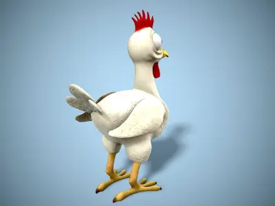 cartoon chicken Low-poly 3D model get