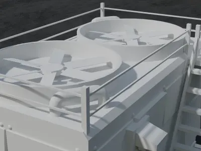 Two Industrial air conditioning Low-poly 3D model