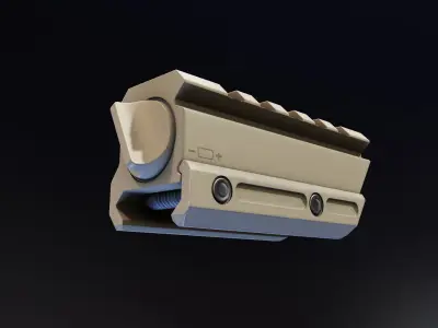 RSR Picatinny Raiser Low-poly 3D model