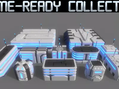 PBR Sci-Fi Building A 01-10 3D Model Pack purchase