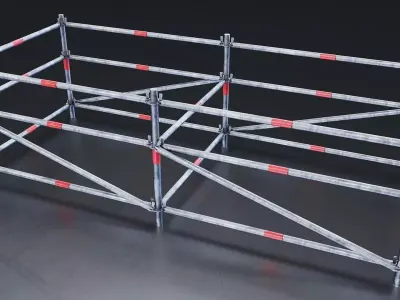 Metal Construction Barrier Low-poly 3D model