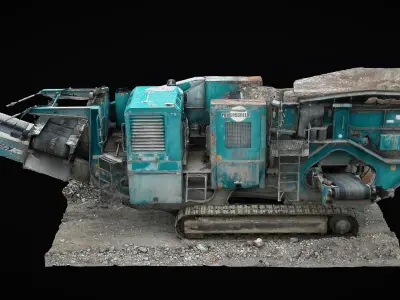 construction-site debris crusher photogrammetry Low-poly 3D model